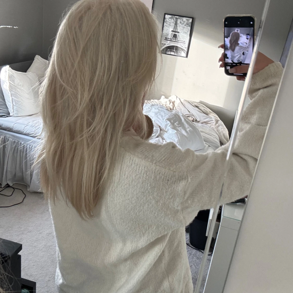 Vit stickad tröja från BikBok - 1