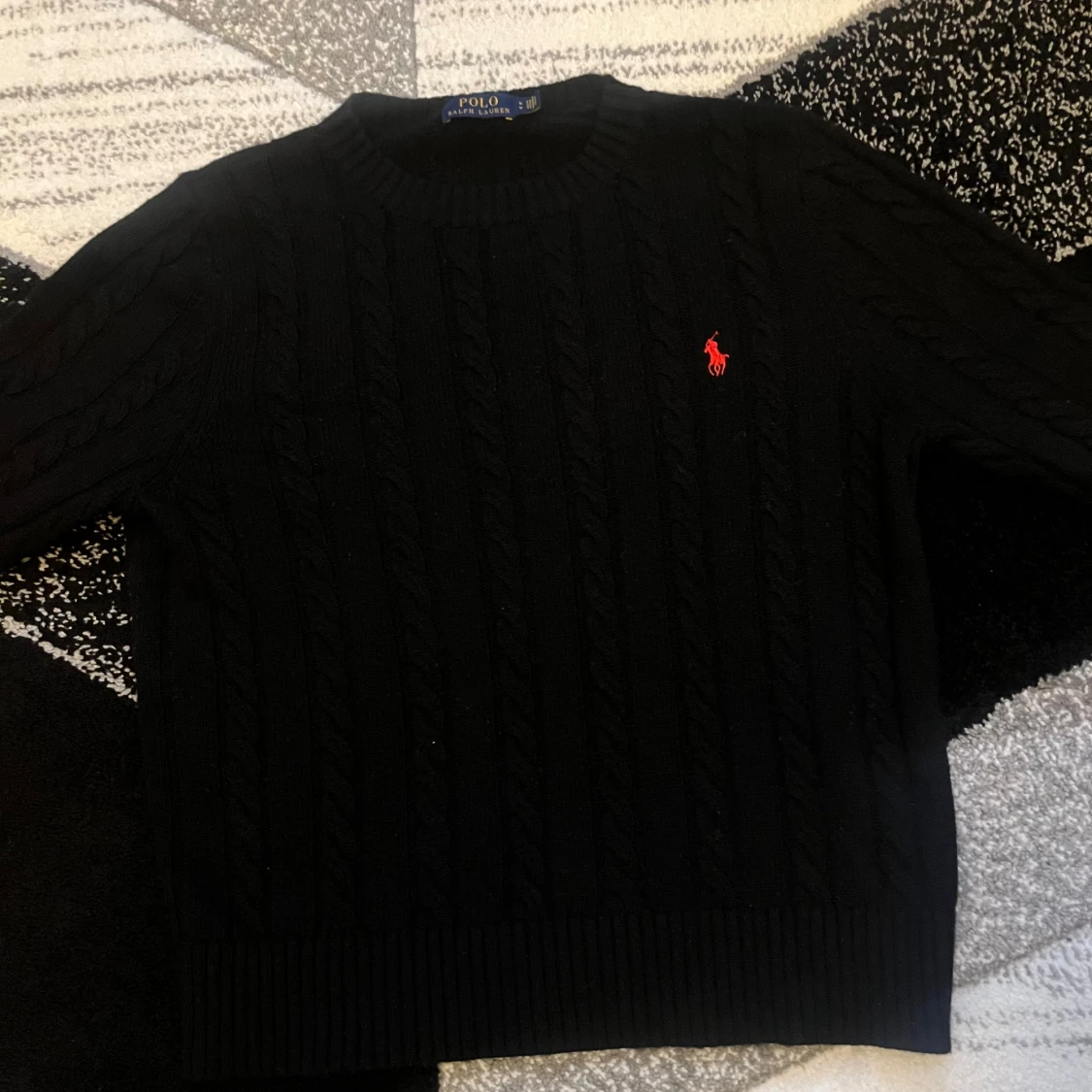 Svart kabelstickad tröja Polo Ralph Lauren - 1