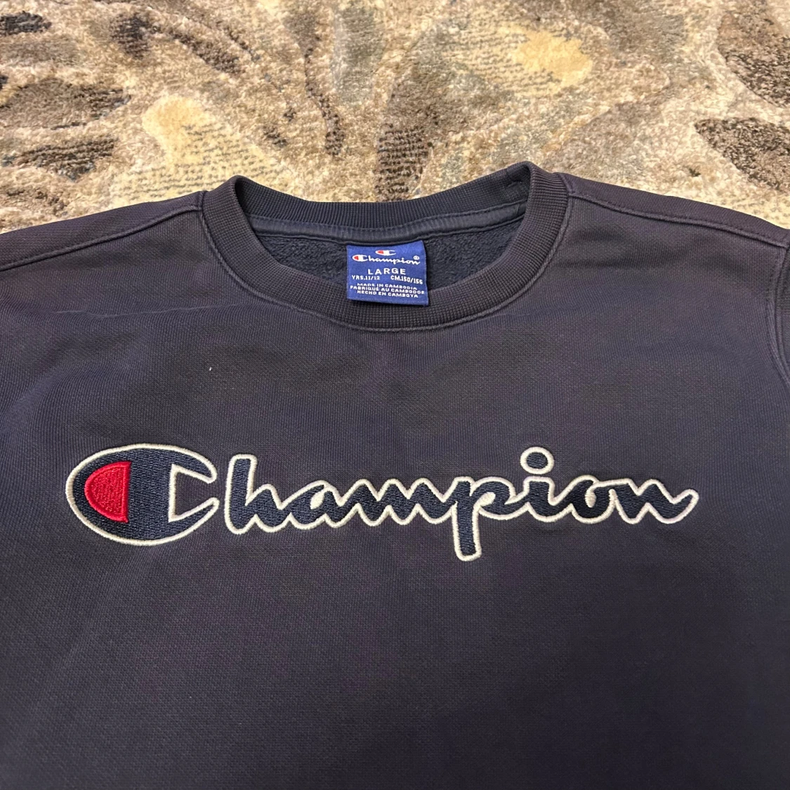 Marin blå Champion sweatshirt i bomull - 1