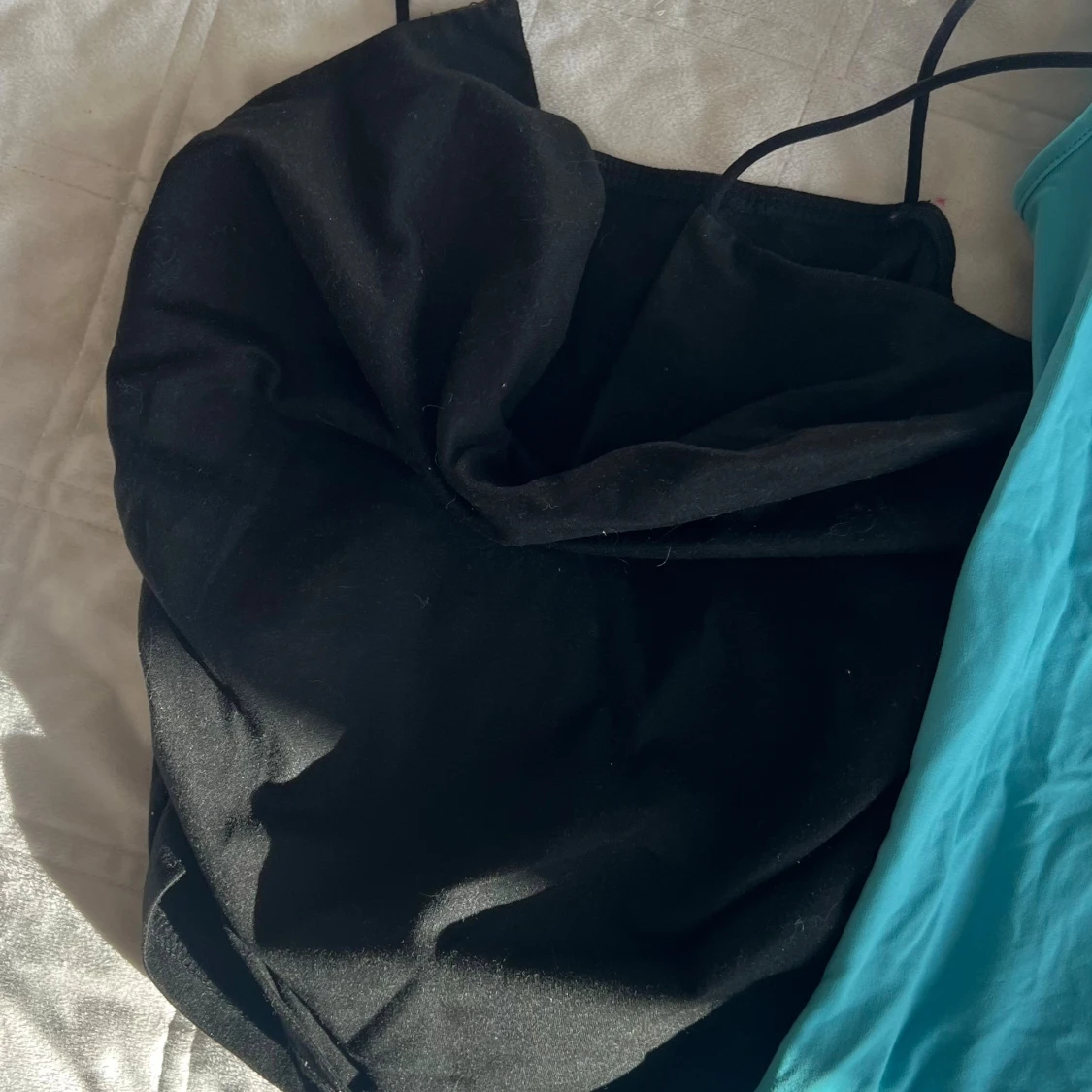 3 linnen i svart, turkos och ljusblått - 1