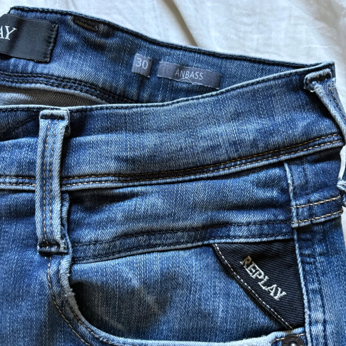 Blå Replay Anbass Hyperflex jeans - 1