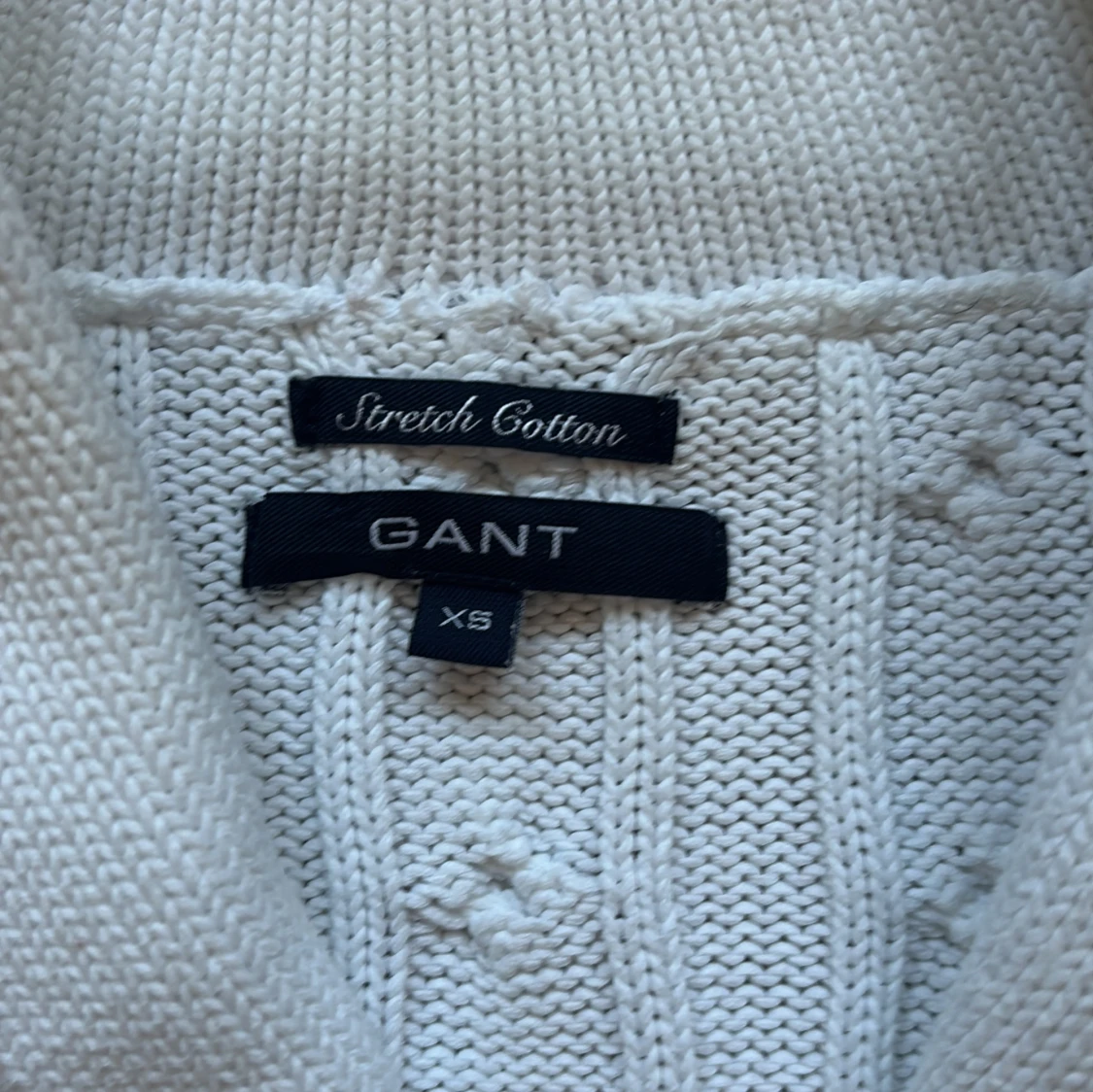 Vit kabelstickad kofta från GANT XS - 3