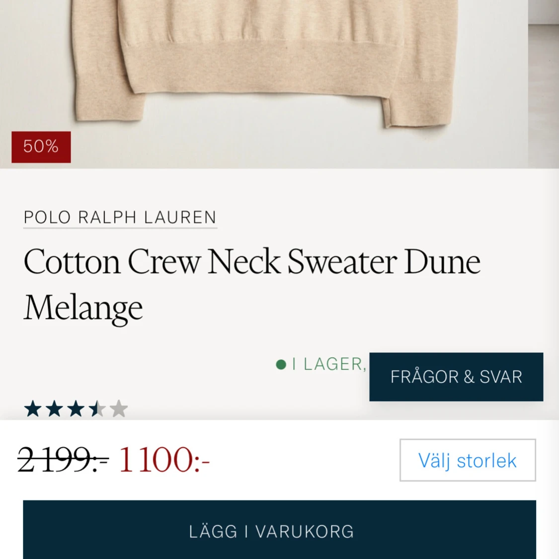 Beige slim stickad tröja Polo Ralph Lauren - 4