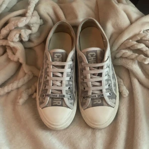 Christian Dior skor - Säljer dessa superfina Christian dior skor i färgen grå, det är använda men i väldigt bra skick som man ser på bilderna. Storlek 38, dustbag och kartong följer med, självklart äkta. Skriv för frågor❤️snabb affär 4100