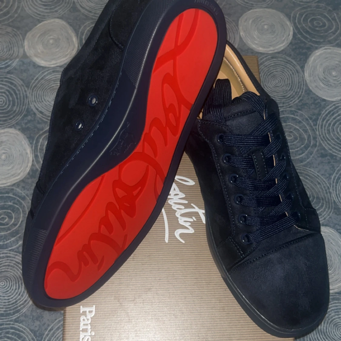 Christian Louboutin svarta sneakers mocka - 2