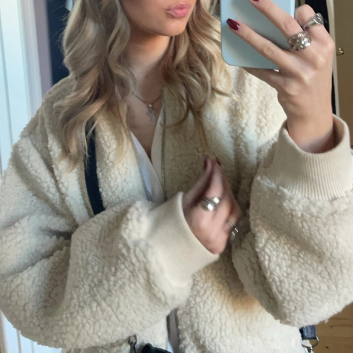 Beige teddyjacka från Lindex - 1