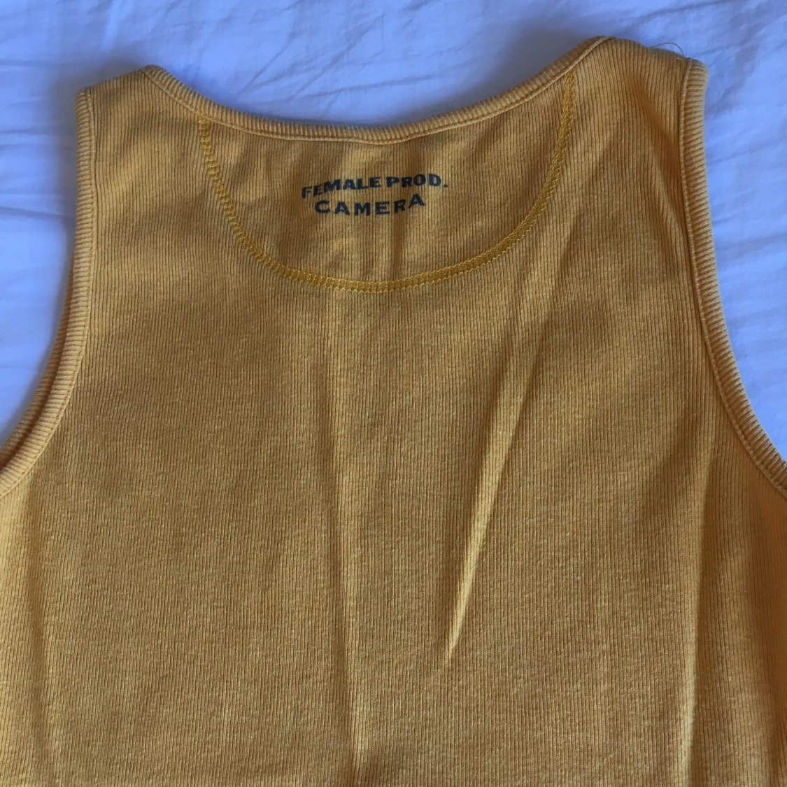 Vintage ribbat orange linne/ topp - 4