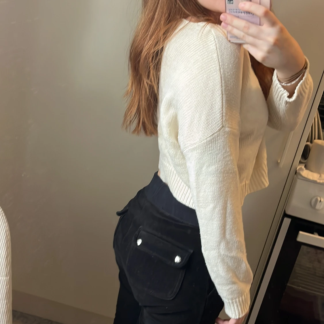 Stickad tröja beige - 1