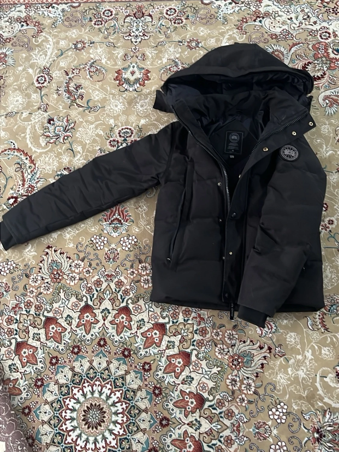 Svart pufferjacka.  Canada goose 