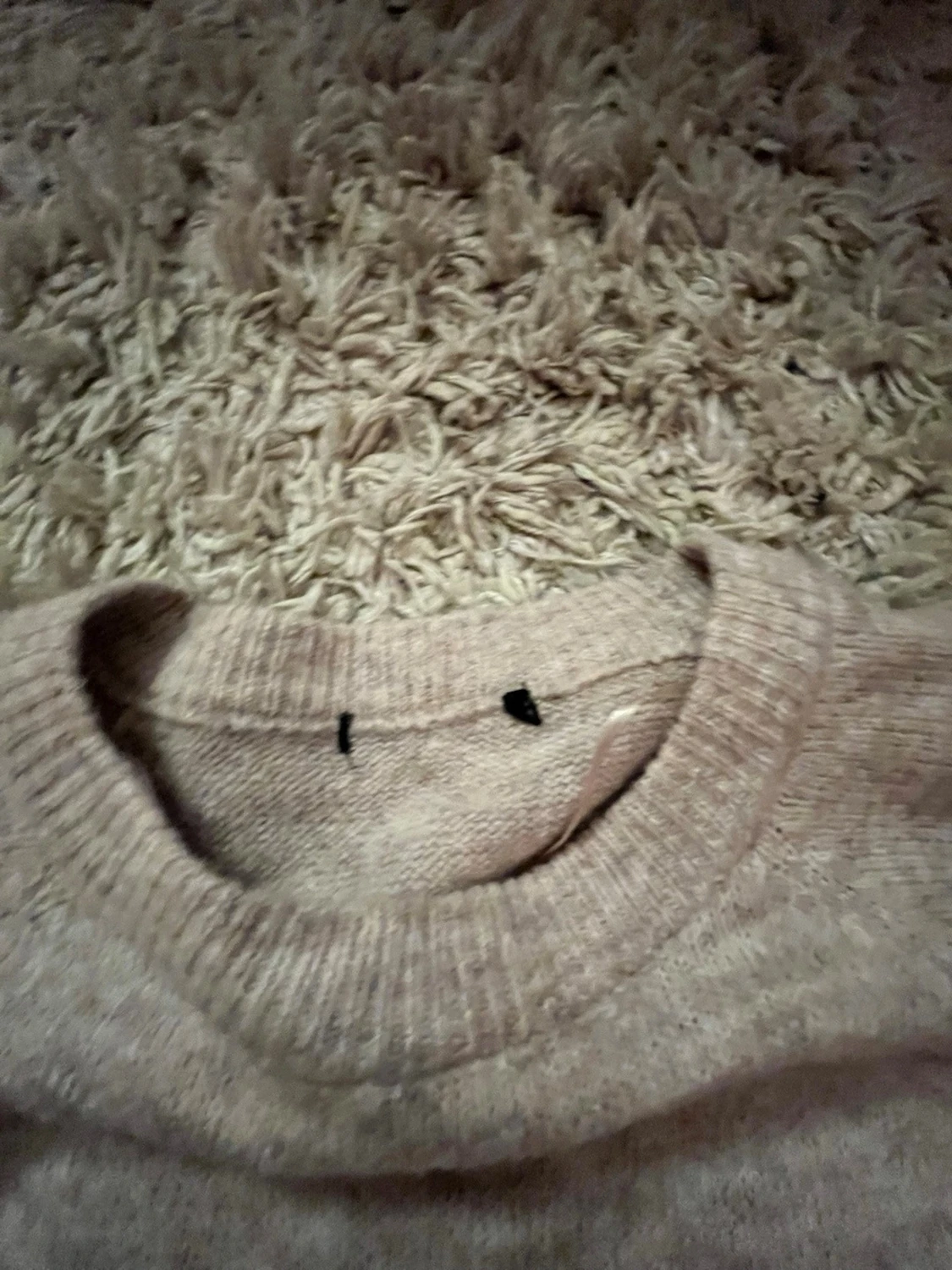 Beige stickad tröja med kort ärm - 2