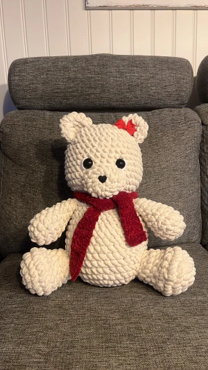 Virkad jul nalle - Handgjord virkad söt jul nalle