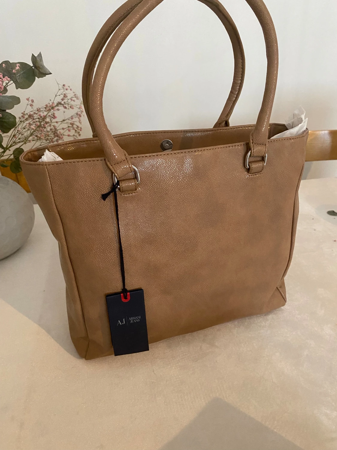 Beige handväska från Armani Jeans - 4