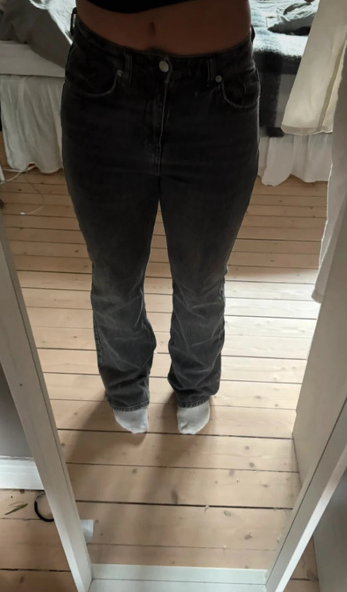 Grå straight jeans från Denim Rebel