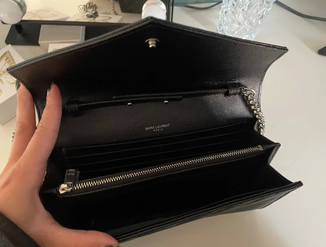 Svart kuvertväska Saint Laurent ÄKTA - 3