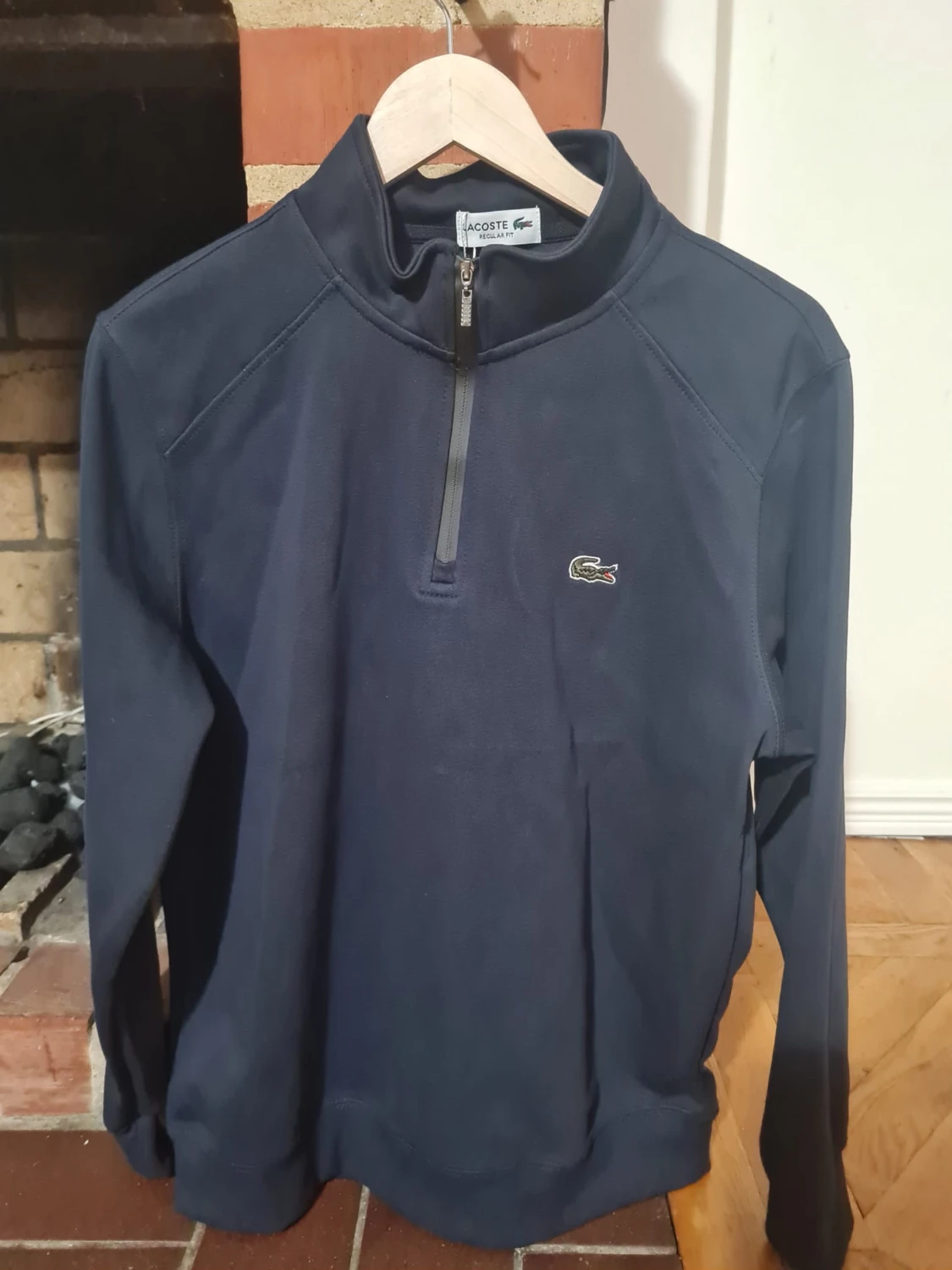 Marinblå half zip tröja från Lacoste - 4