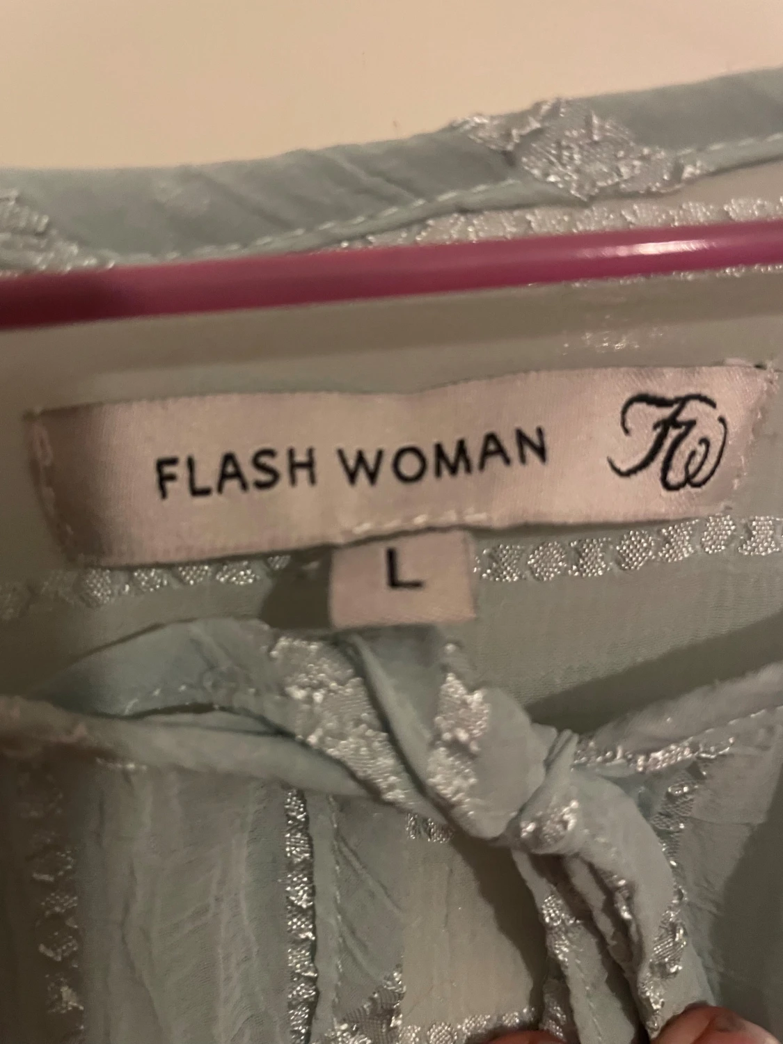 Ljusblå randig blus från Flash Woman - 2