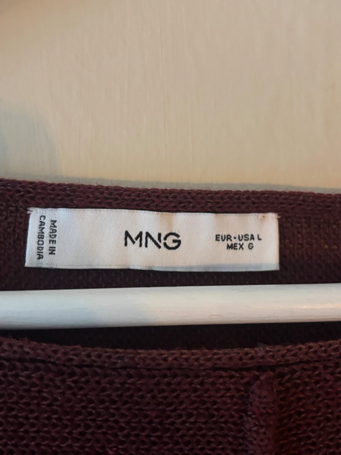 Vinröd croppad stickad tröja MNG - 2