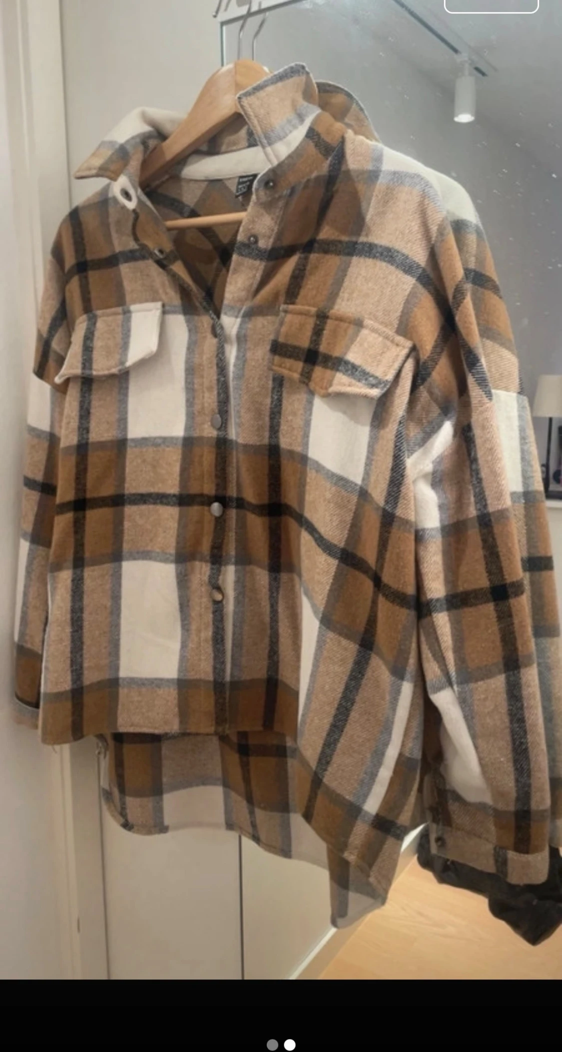 Rutig vår jacka/koftai beige och brunt - 1