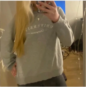 Grå sweatshirt  - Grå sweatshirt med trycket 'University Champions' i vitt över bröstet.☺️ Skriv vid frågor😇