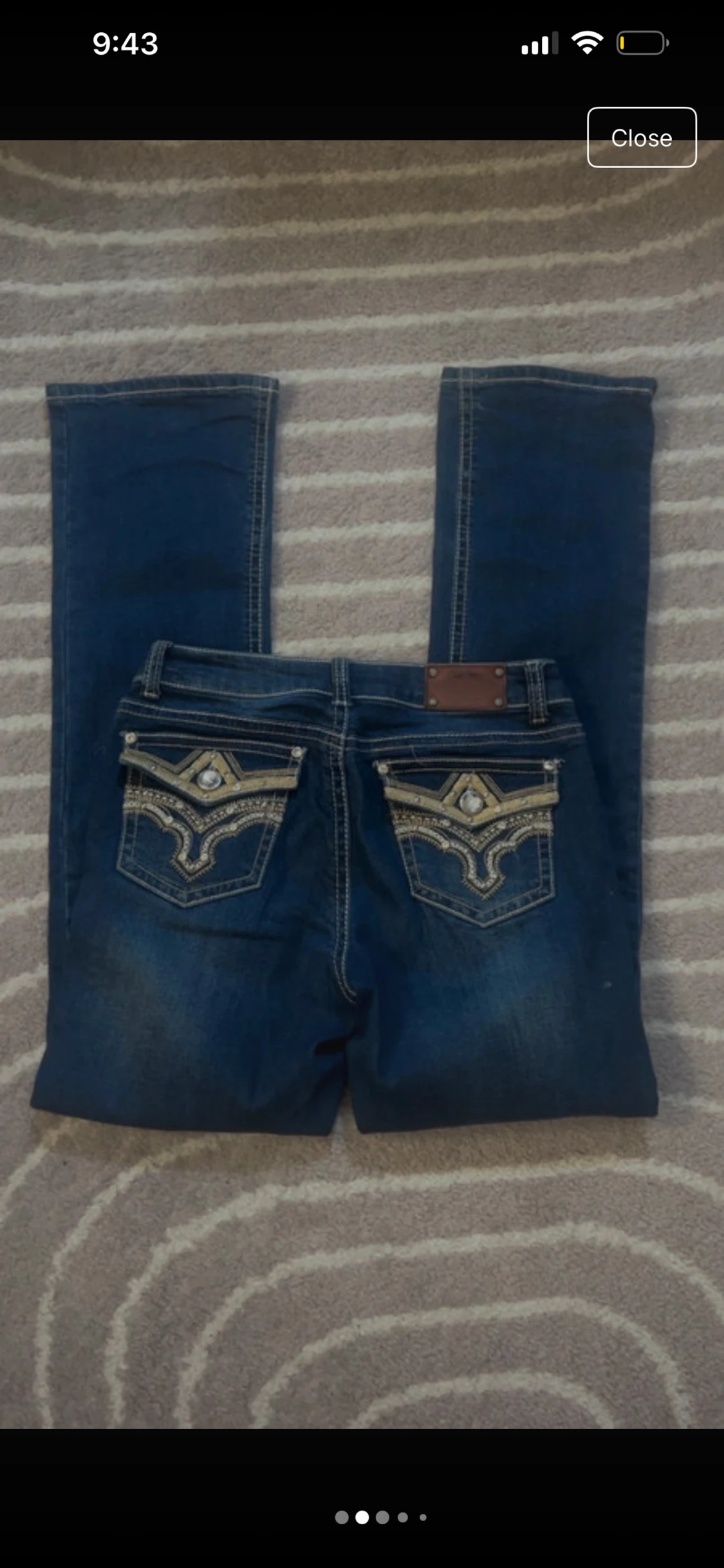 Stars & Stripes blå jeans med broderi - 1