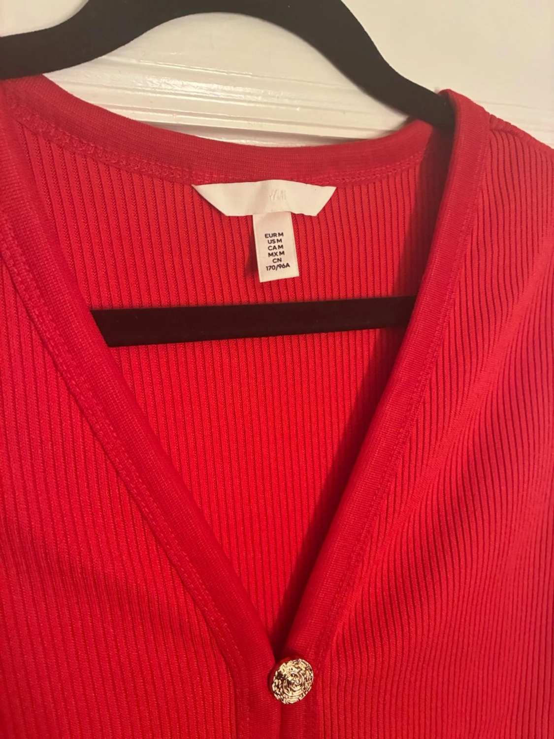 Röd ribbad väst/topp från H&M - 1