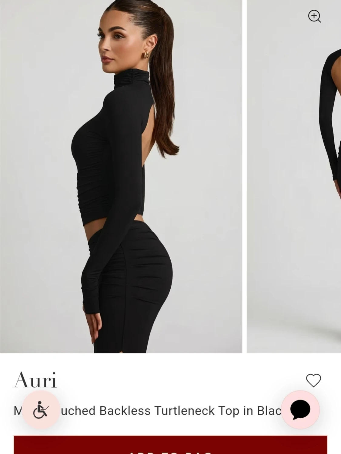 Svart polotopp med öppen rygg från Auri