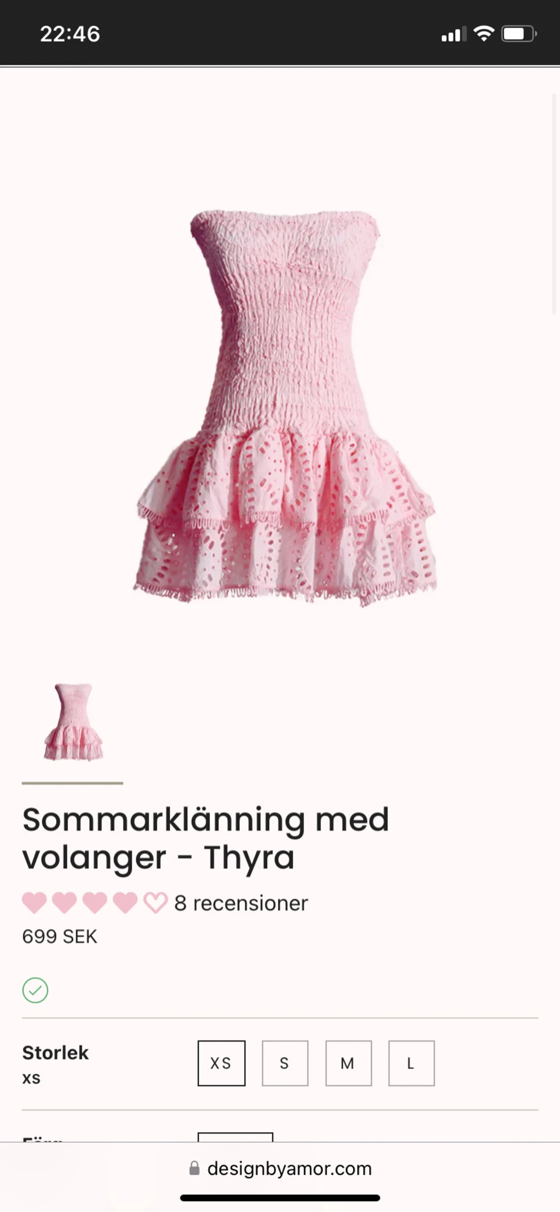 Rosa sommarklänning med volanger