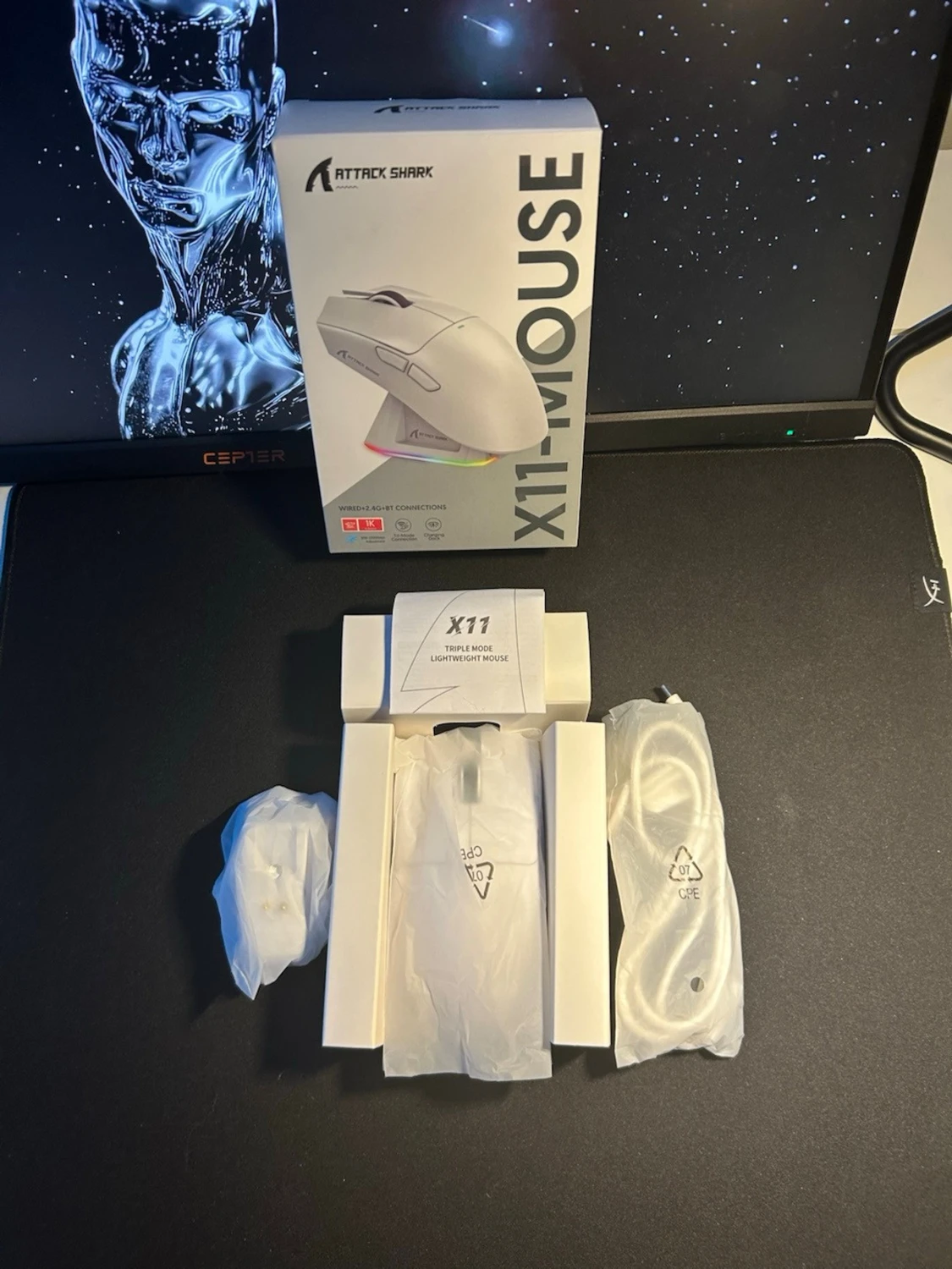 Attack Shark X11 gamingmus vit - 1