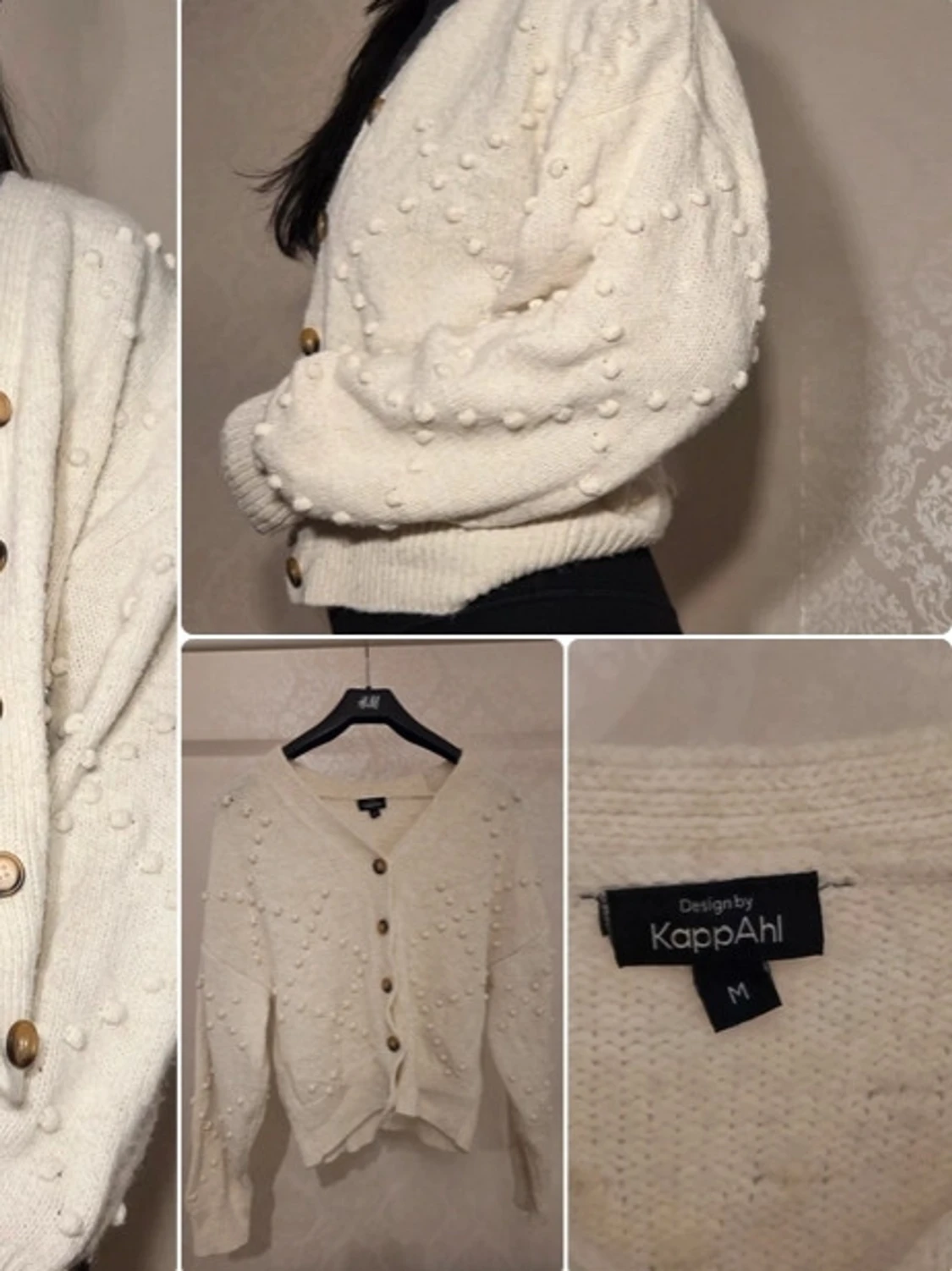 Vit kofta med träknappar KappAhl - 1
