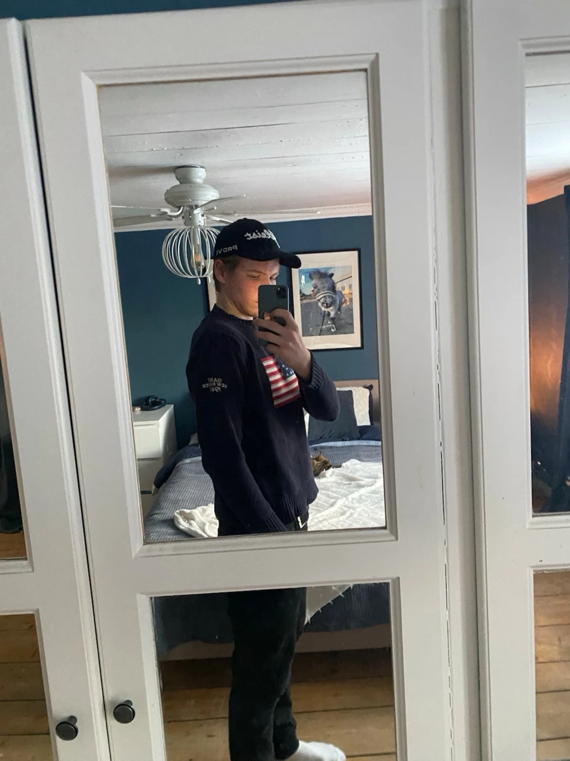 Mörkblå stickad tröja från Gant