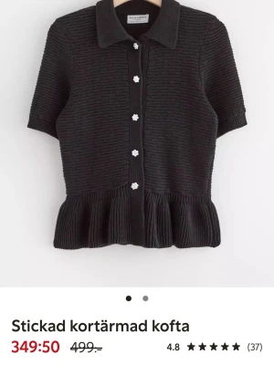 Svart stickad kortärmad kofta - Snygg svart stickad kofta från Lindex 