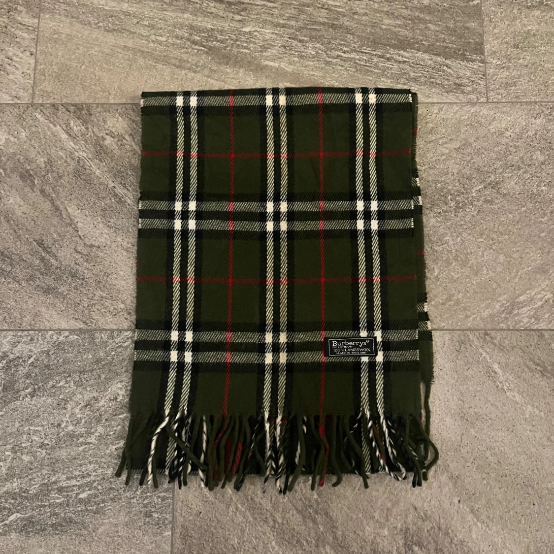 Grön rutig ullhalsduk från Burberry