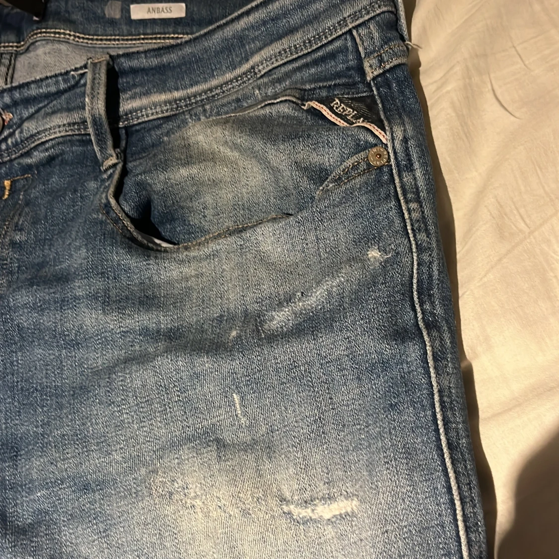 Replay Anbass ljusblå jeans, waist 38 - 1