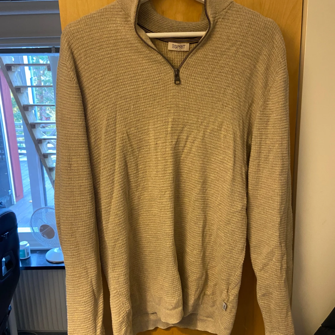 Beige stickad half zip-tröja Esprit XL - 1