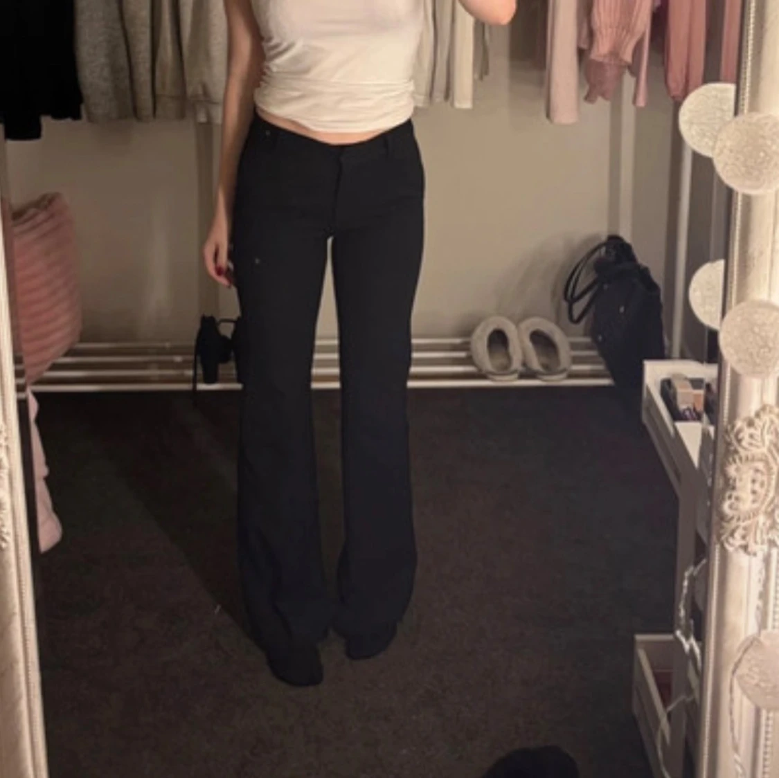 Svarta bootcut kostymbyxor - 1