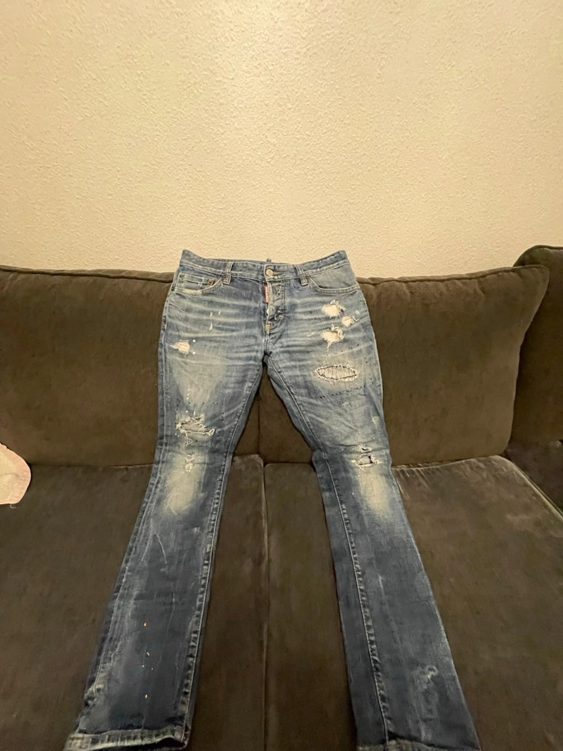Dsquared2 blå slitna jeans