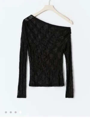 Svart spetsig långärmad topp - Säljer denna supersnygga spets/nät toppen från gina tricot 💞 bara använd en gång så den är precis som ny