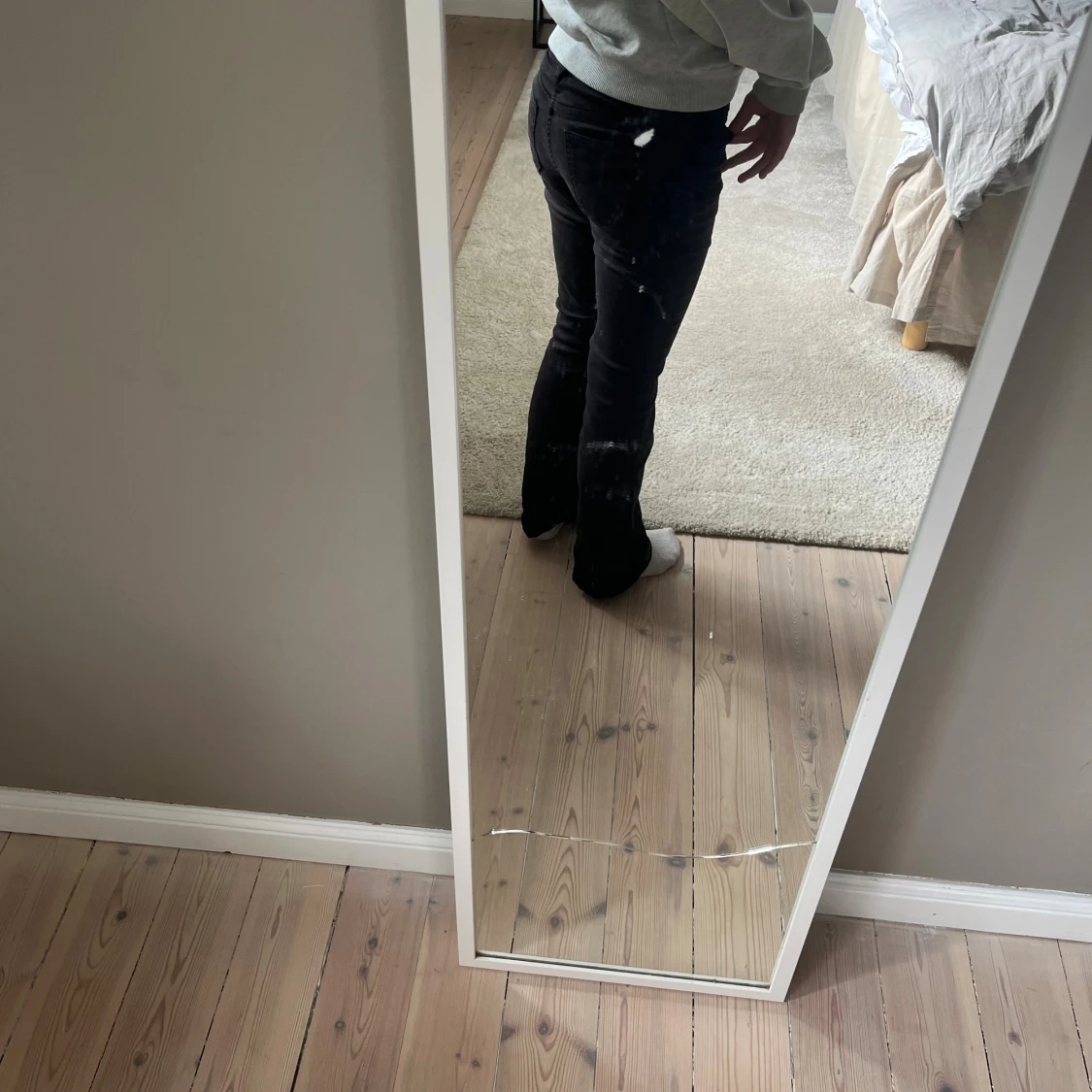 Svarta bootcut manchesterbyxor Lindex - 1