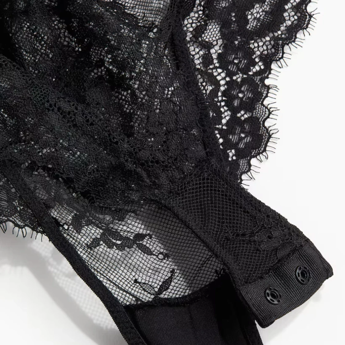 Svart spetskorsett med tunna axelband - 3