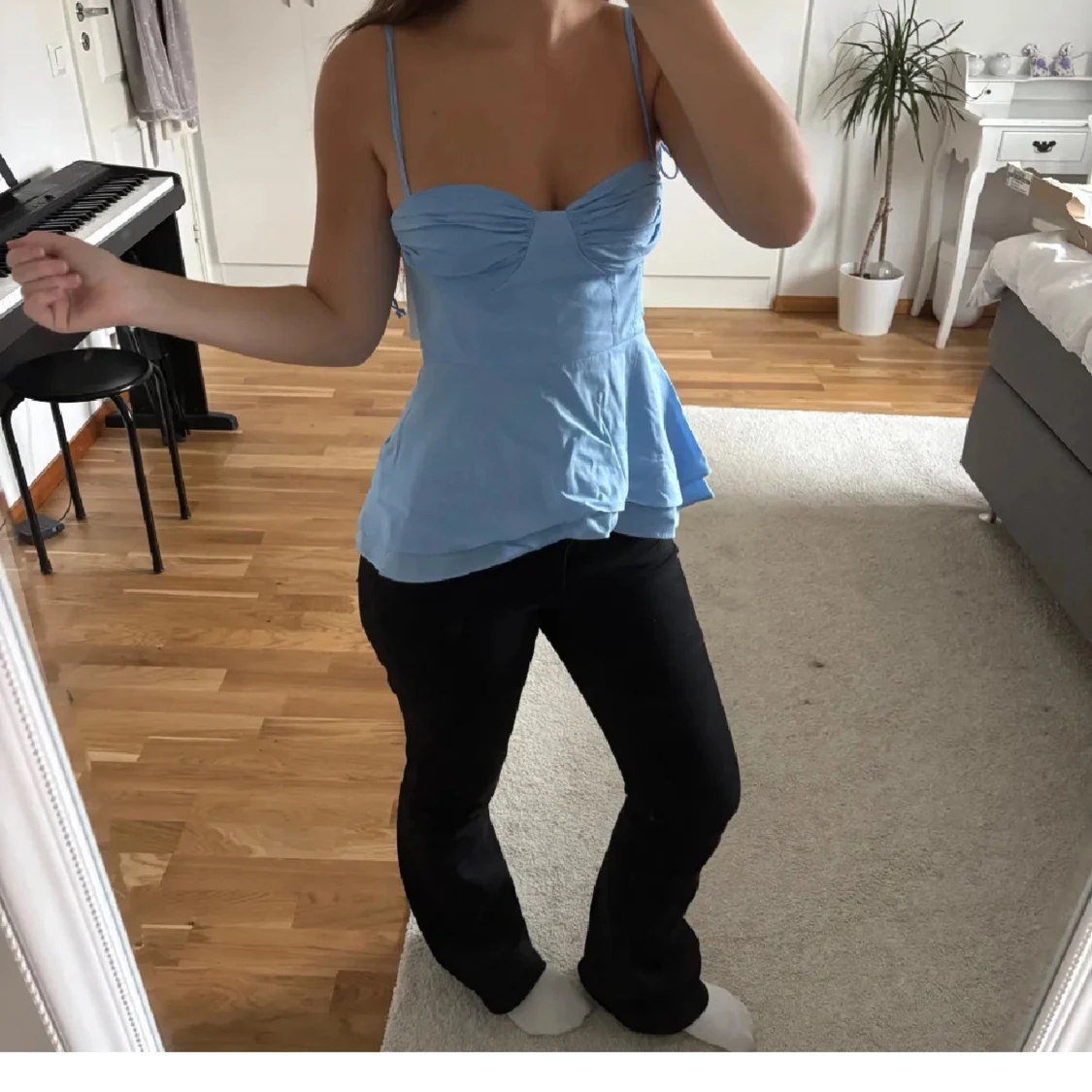 Ljusblå Zara topp - 1