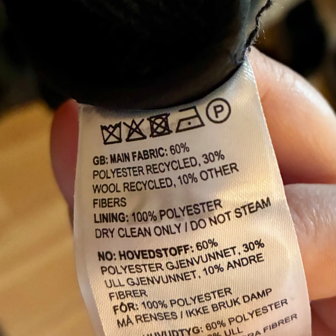 Mörkgrå melerad jacka i ullblandning - 2