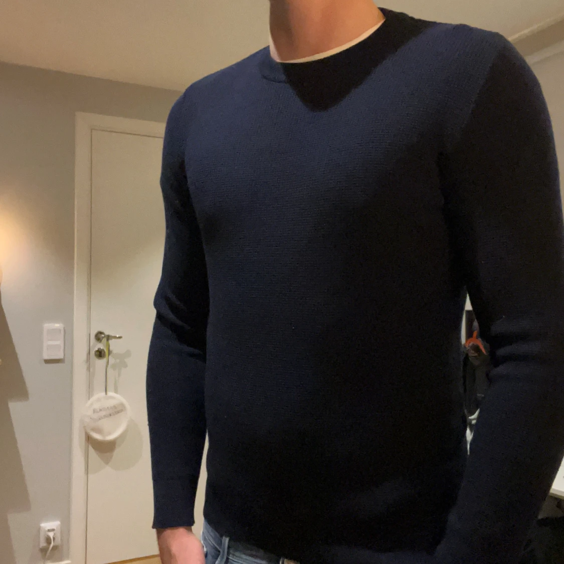 Mörkblå stickad tröja från Stenströms - 1