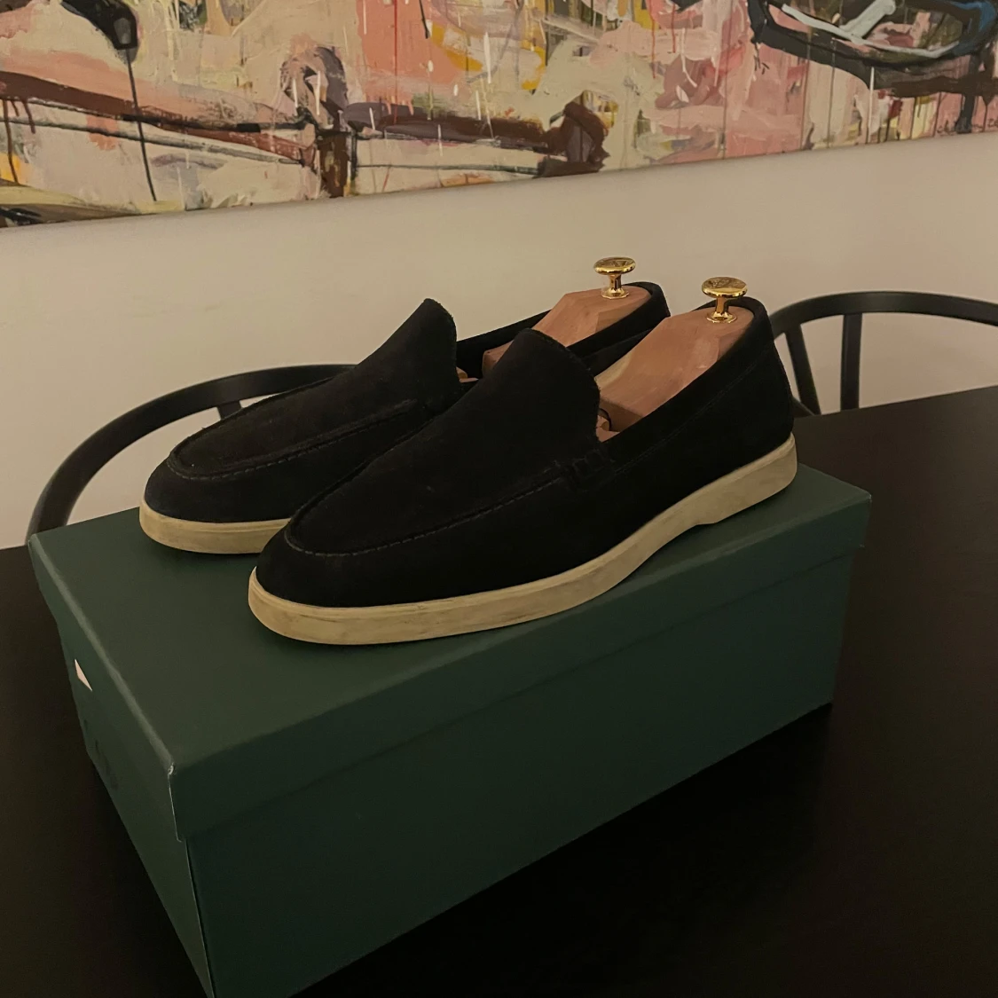 Svarta mockaloafers från Massimo Dutti