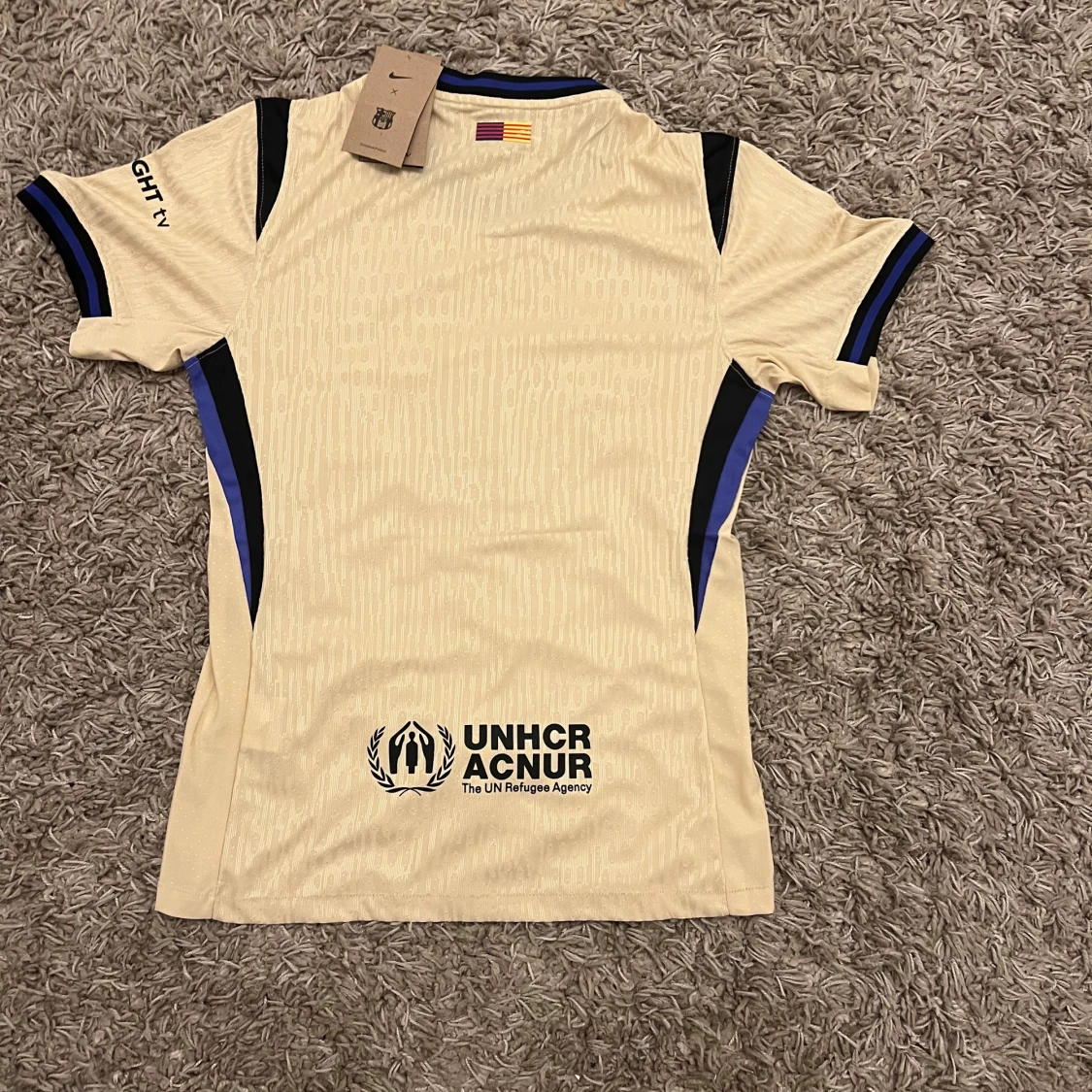 Beige FC Barcelona Nike fotbollströja small spelar version  - 1