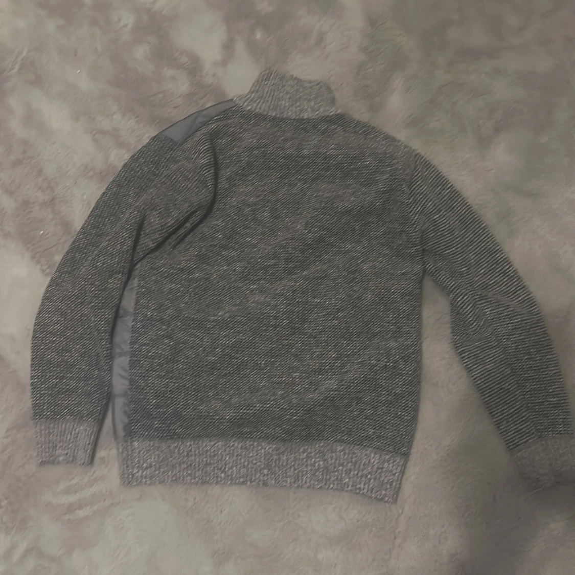 Grå quiltad cardigan jacka - 1