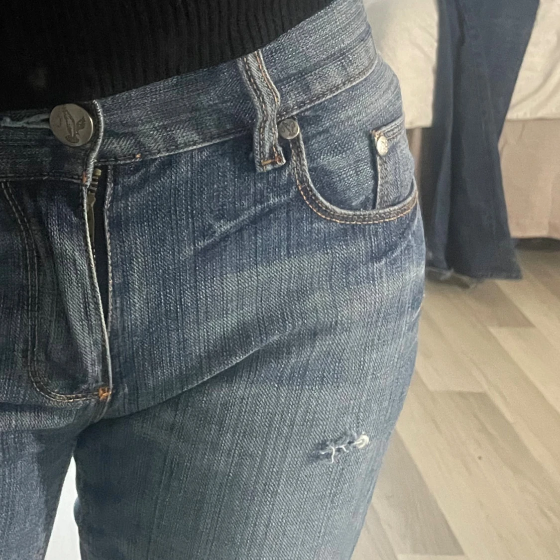Blå jeans från Crocker med dragkedjor - 4
