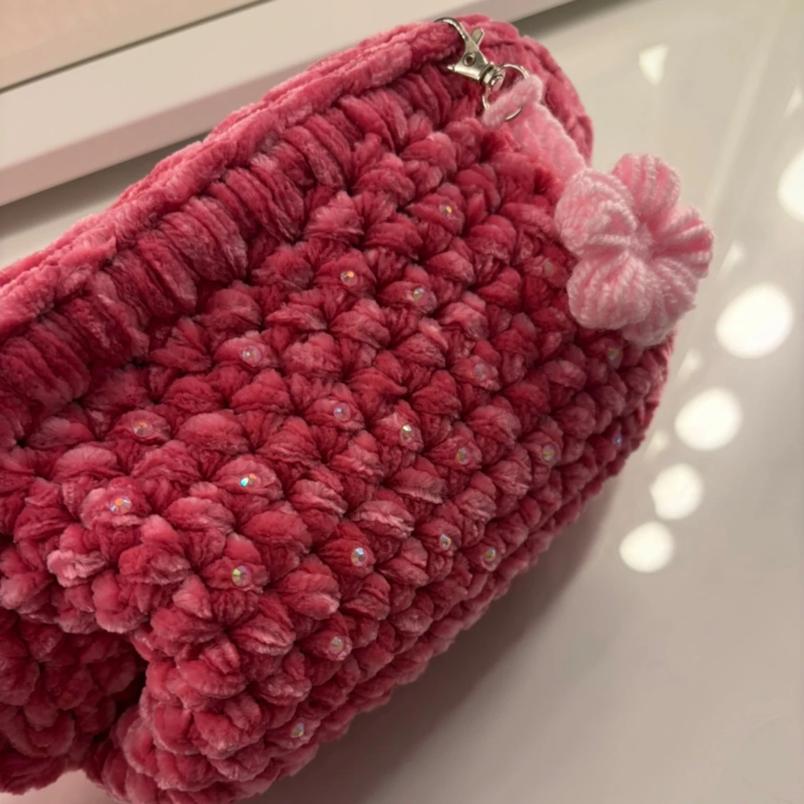 Virkad necessär (clutch bag) - Kelly - med diamanter  - 3