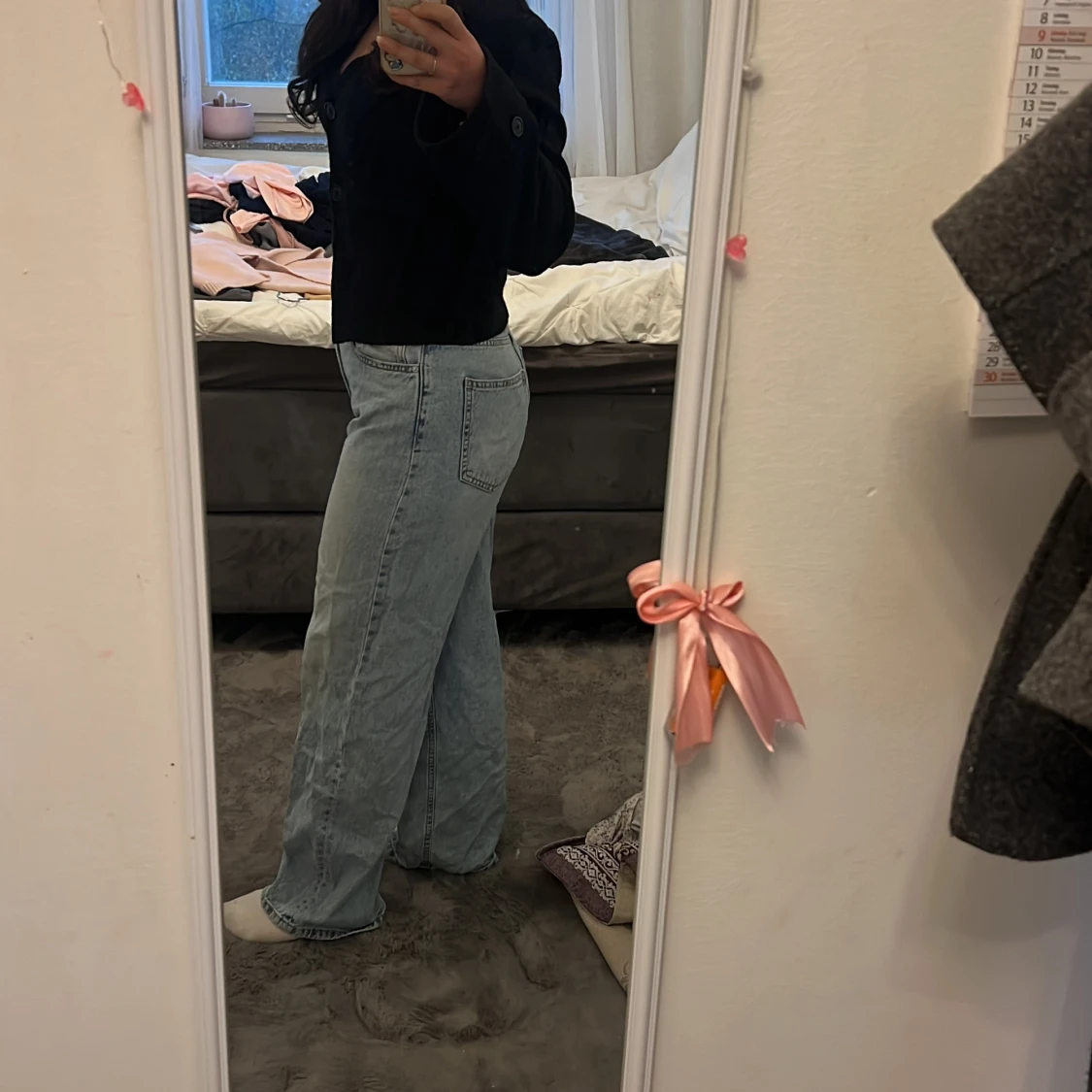 Ljusblå wide jeans från HM - 2