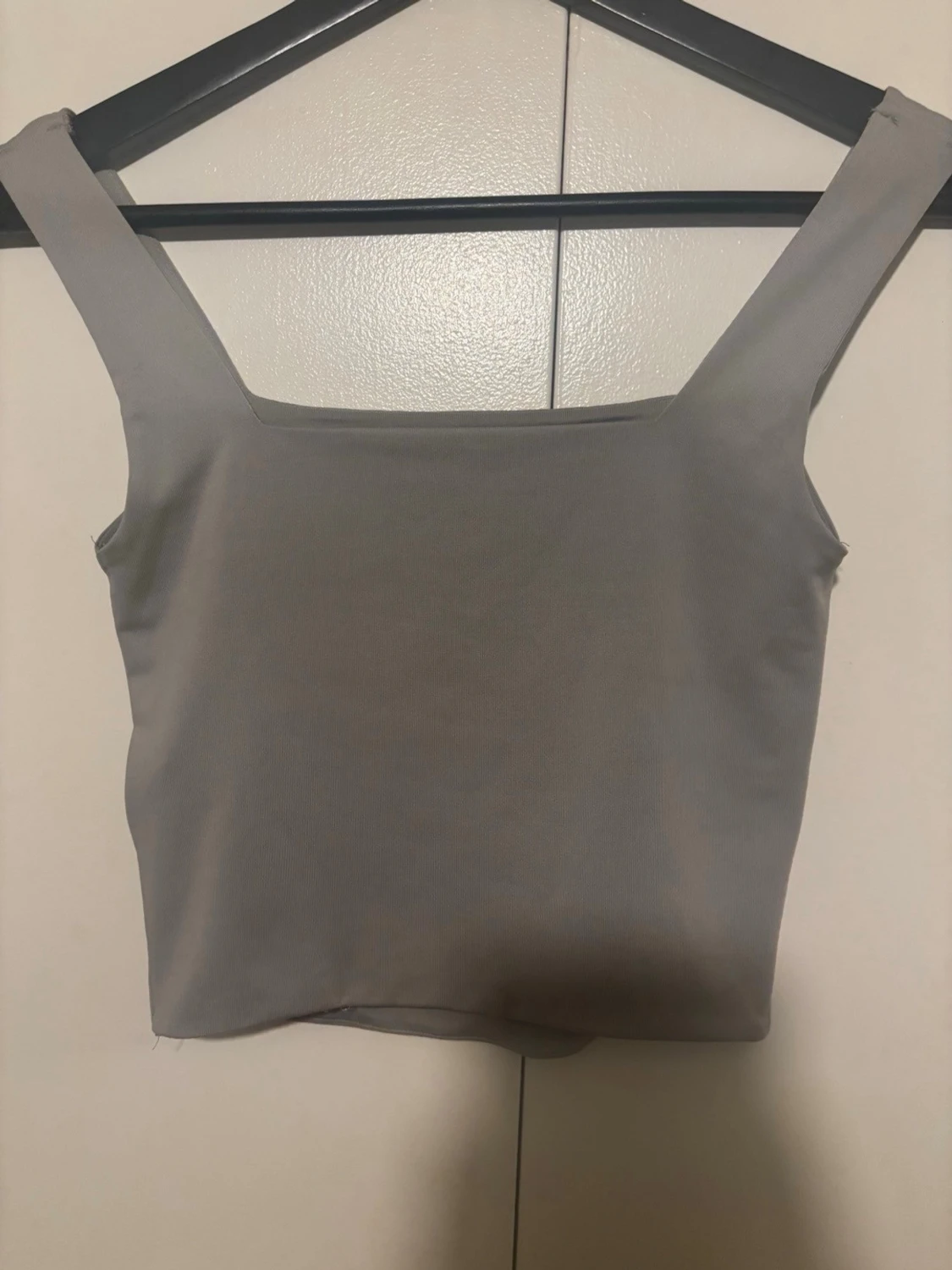 Grå croppad linnetopp - 1