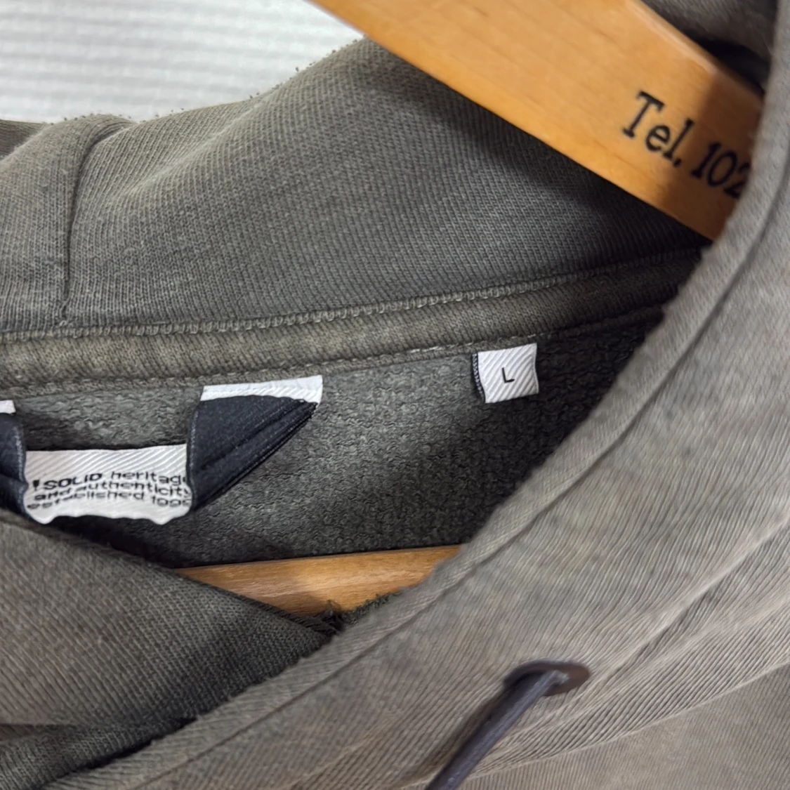 Olivgrön hoodie från Solid i storlek L - 3